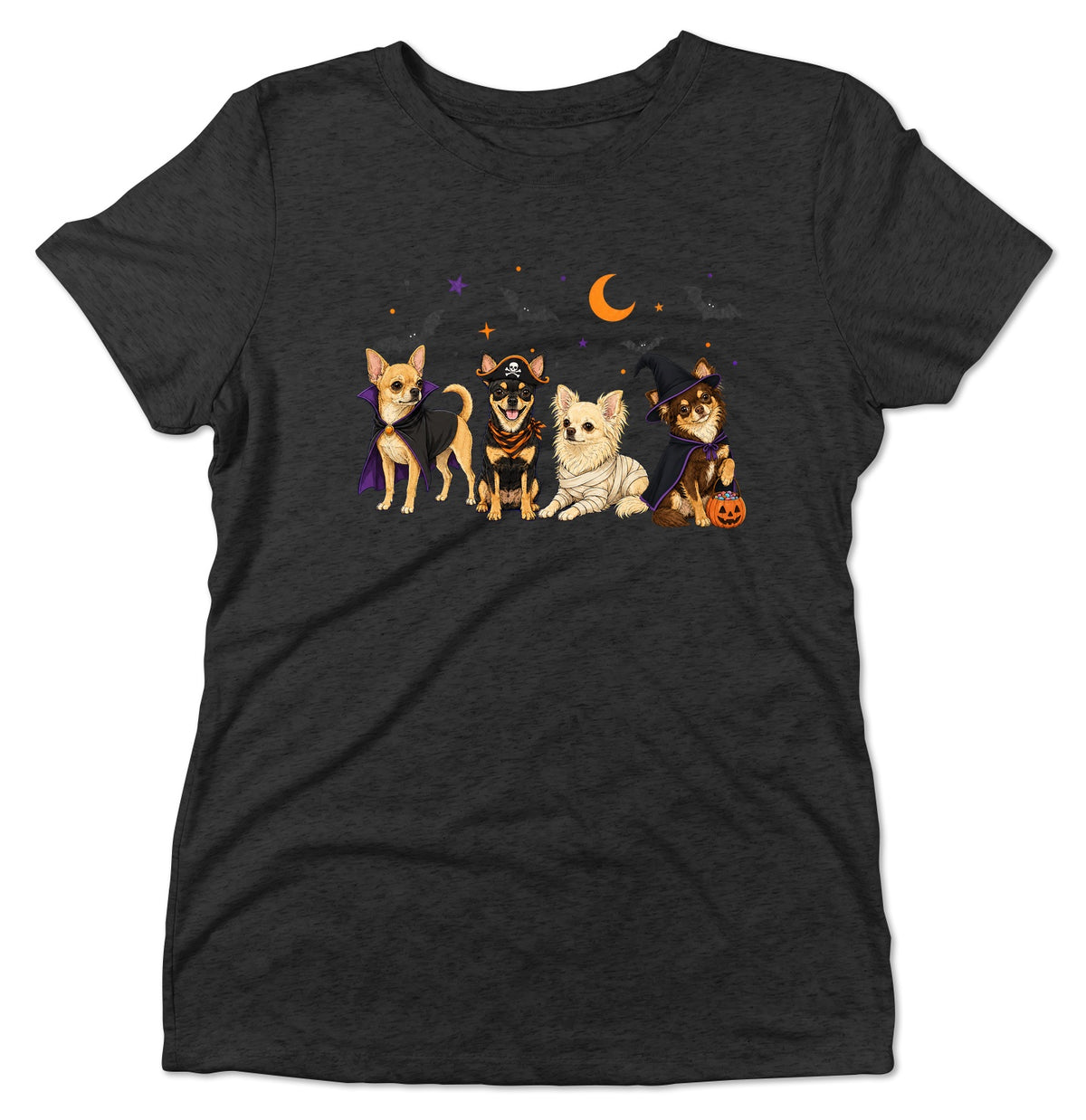 Chihuahua Halloween Lineup - Women's Tri-Blend T-Shirt