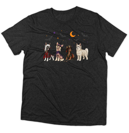 Chinese Crested Halloween Lineup - Adult Tri-Blend T-Shirt