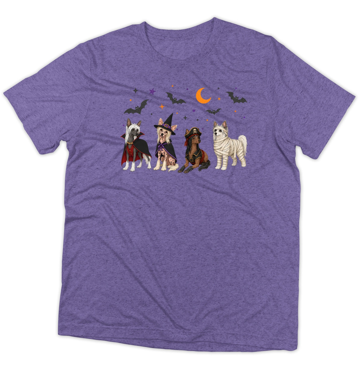 Chinese Crested Halloween Lineup - Adult Tri-Blend T-Shirt