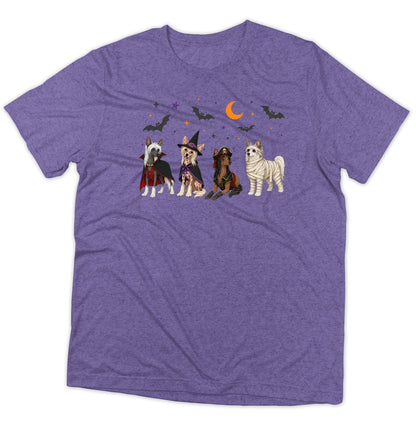 Chinese Crested Halloween Lineup - Adult Tri-Blend T-Shirt