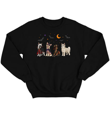 Chinese Crested Halloween Lineup - Adult Unisex Crewneck Sweatshirt