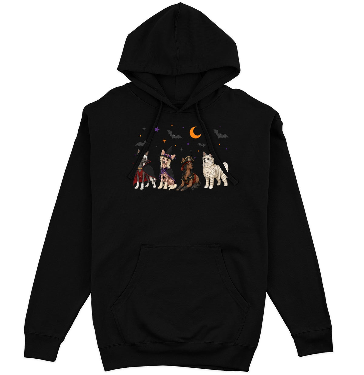 Chinese Crested Halloween Lineup - Adult Unisex Hoodie