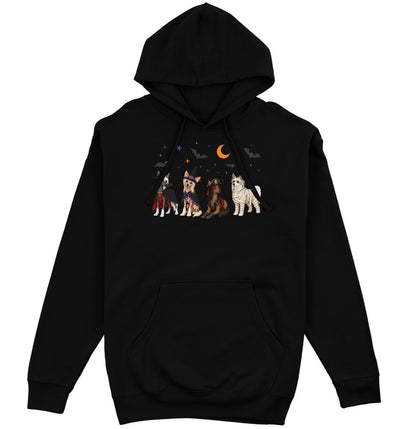 Chinese Crested Halloween Lineup - Adult Unisex Hoodie