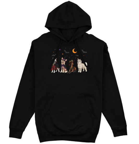 Chinese Crested Halloween Lineup - Adult Unisex Hoodie