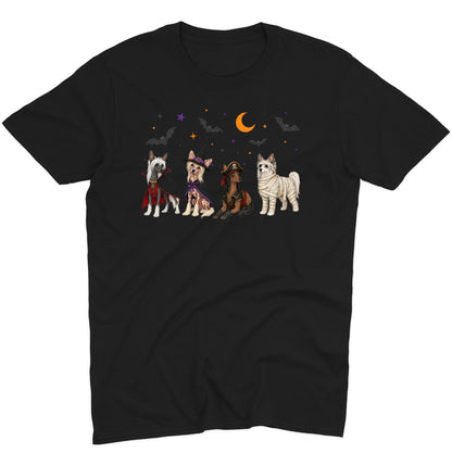 Chinese Crested Halloween Lineup - Adult Unisex T-Shirt