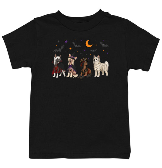 Chinese Crested Halloween Lineup - Kids Unisex T-Shirt