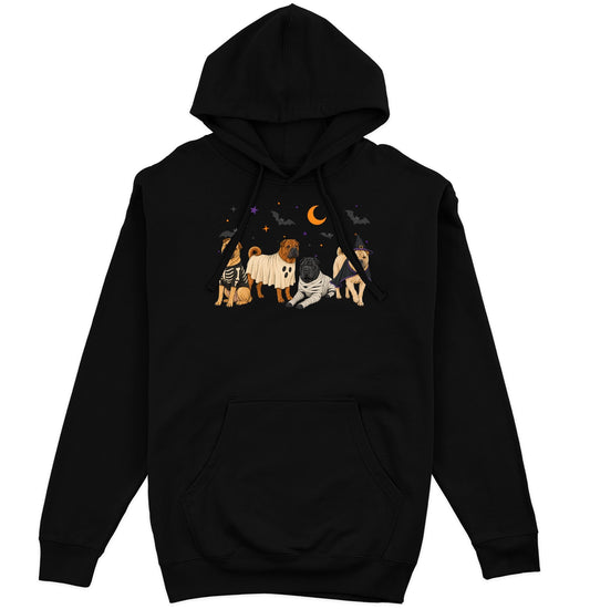 Chinese Shar Pei Halloween Lineup - Adult Unisex Hoodie
