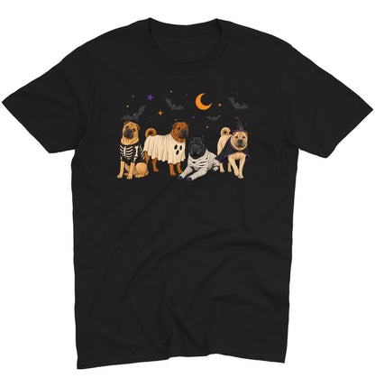 Chinese Shar Pei Halloween Lineup - Adult Unisex T-Shirt
