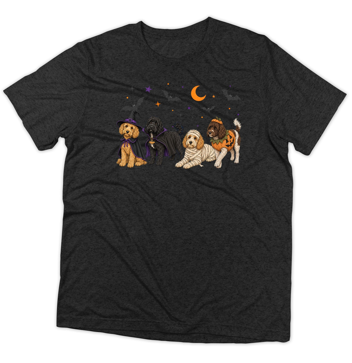 Cockapoo Halloween Lineup - Adult Tri-Blend T-Shirt