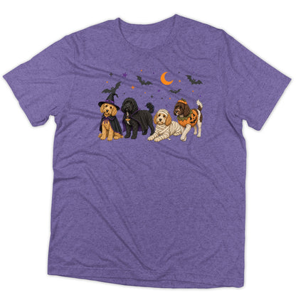 Cockapoo Halloween Lineup - Adult Tri-Blend T-Shirt