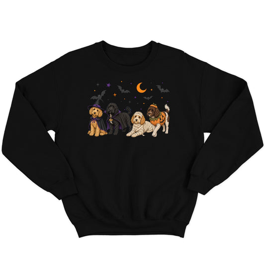 Cockapoo Halloween Lineup - Adult Unisex Crewneck Sweatshirt