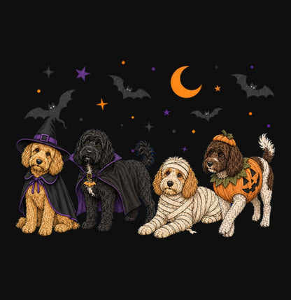 Cockapoo Halloween Lineup - Adult Unisex Crewneck Sweatshirt