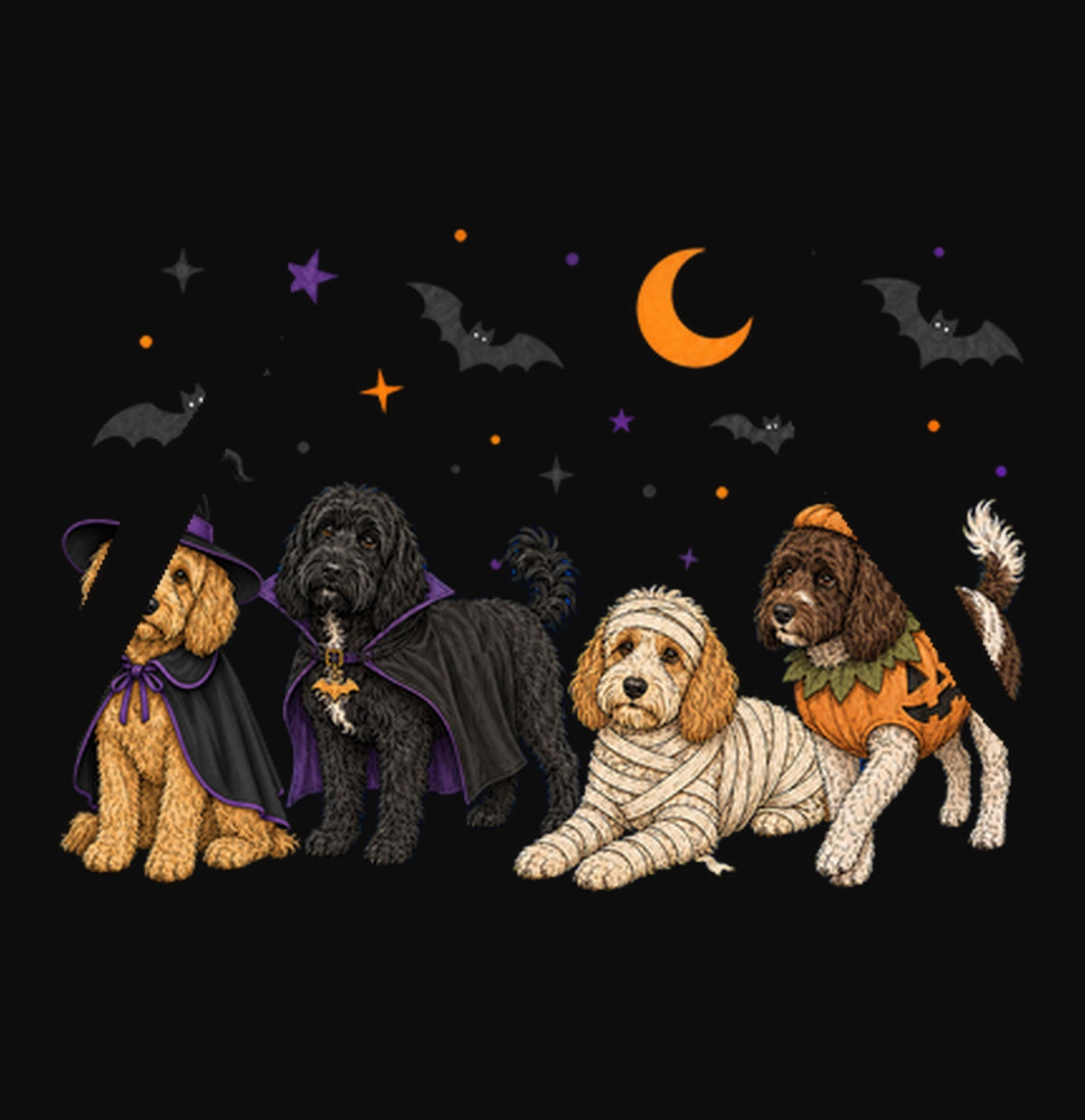 Cockapoo Halloween Lineup - Adult Unisex Hoodie