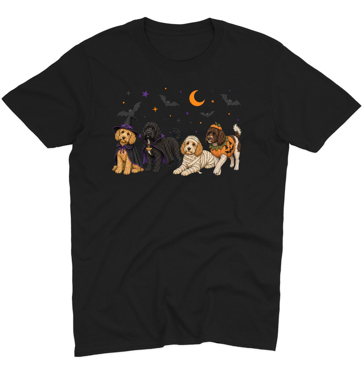 Cockapoo Halloween Lineup - Adult Unisex T-Shirt
