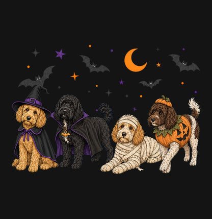 Cockapoo Halloween Lineup - Kids Unisex T-Shirt