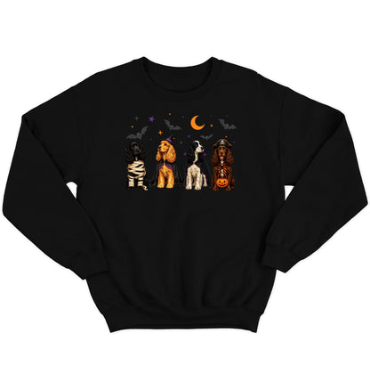 Cocker Spaniel Halloween Lineup - Adult Unisex Crewneck Sweatshirt