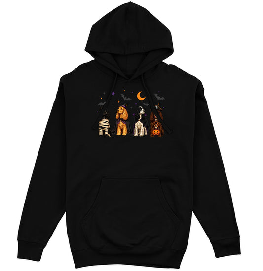 Cocker Spaniel Halloween Lineup - Adult Unisex Hoodie