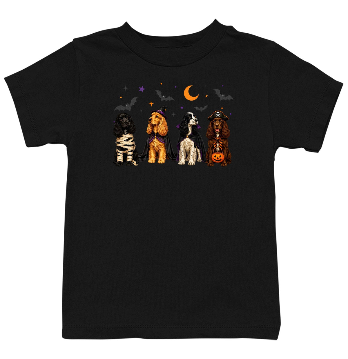 Cocker Spaniel Halloween Lineup - Kids Unisex T-Shirt