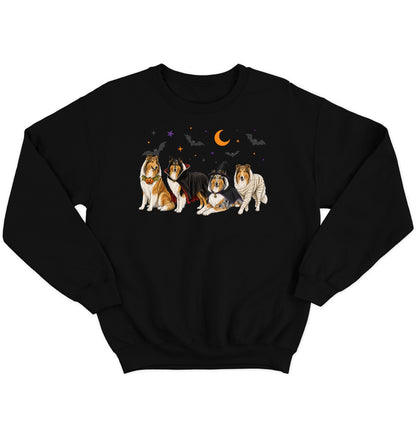Collie Halloween Lineup - Adult Unisex Crewneck Sweatshirt