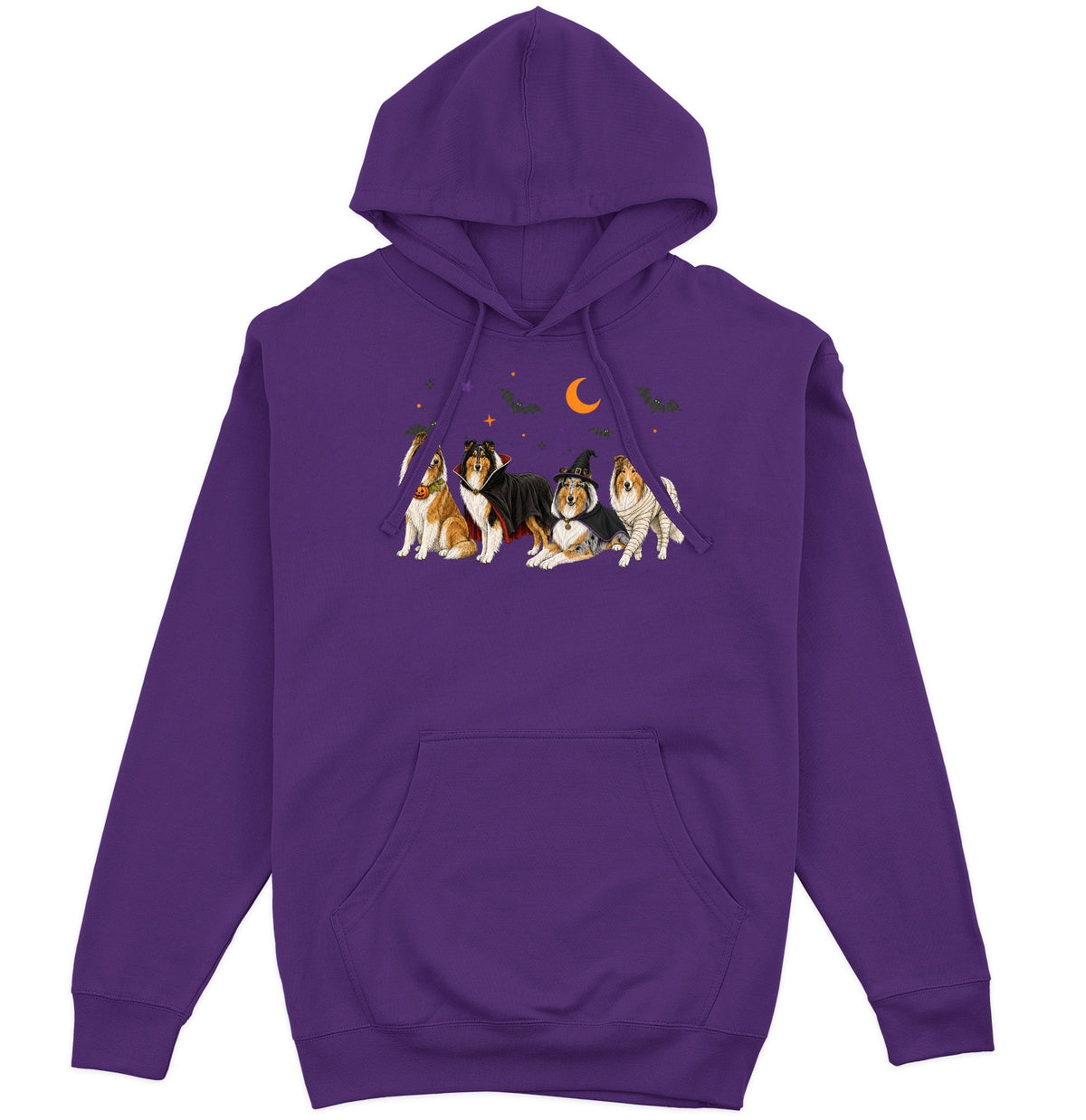 Collie Halloween Lineup - Adult Unisex Hoodie