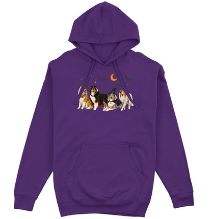 Collie Halloween Lineup - Adult Unisex Hoodie