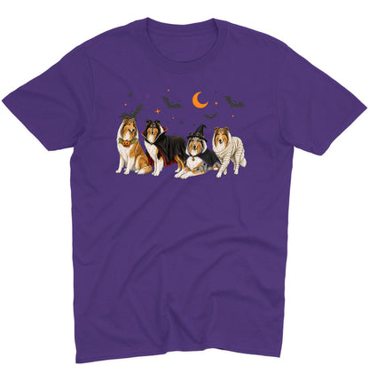 Collie Halloween Lineup - Adult Unisex T-Shirt
