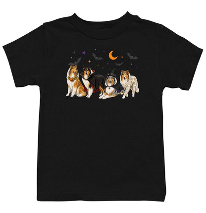 Collie Halloween Lineup - Kids Unisex T-Shirt