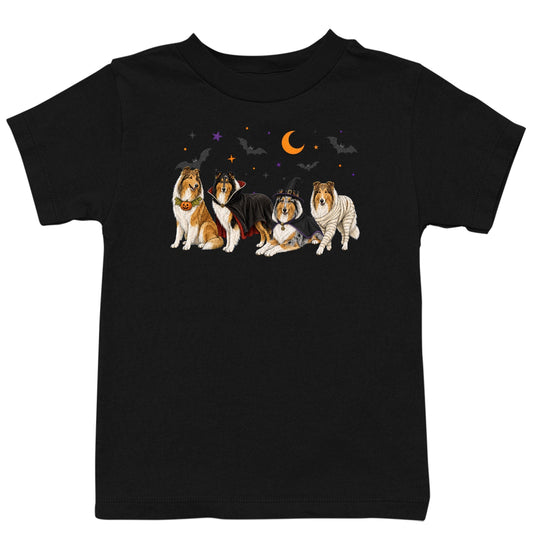 Collie Halloween Lineup - Kids Unisex T-Shirt