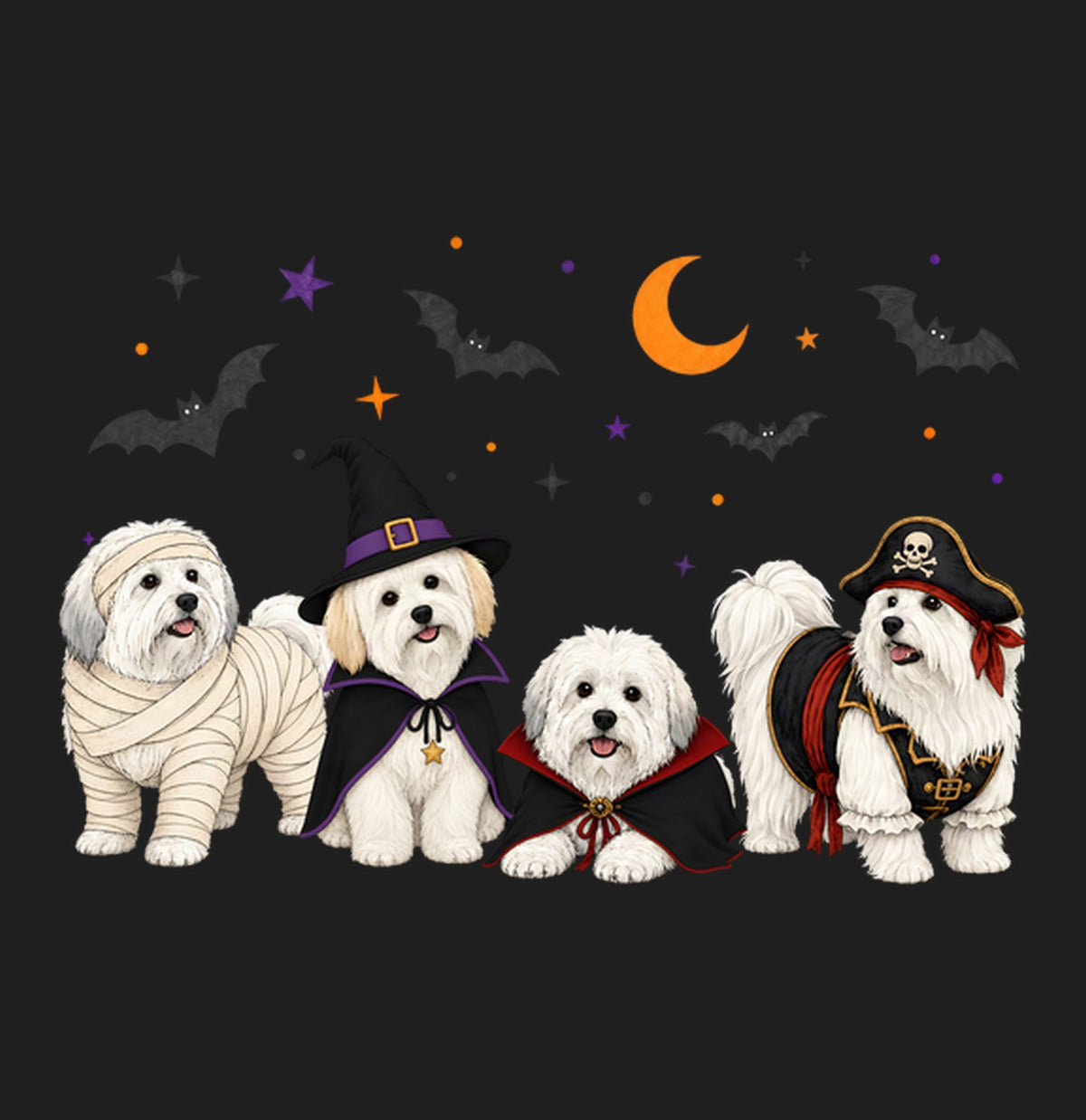 Coton de Tulear Halloween Lineup - Adult Tri-Blend T-Shirt