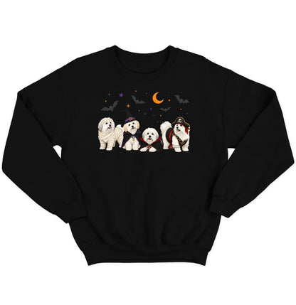 Coton de Tulear Halloween Lineup - Adult Unisex Crewneck Sweatshirt