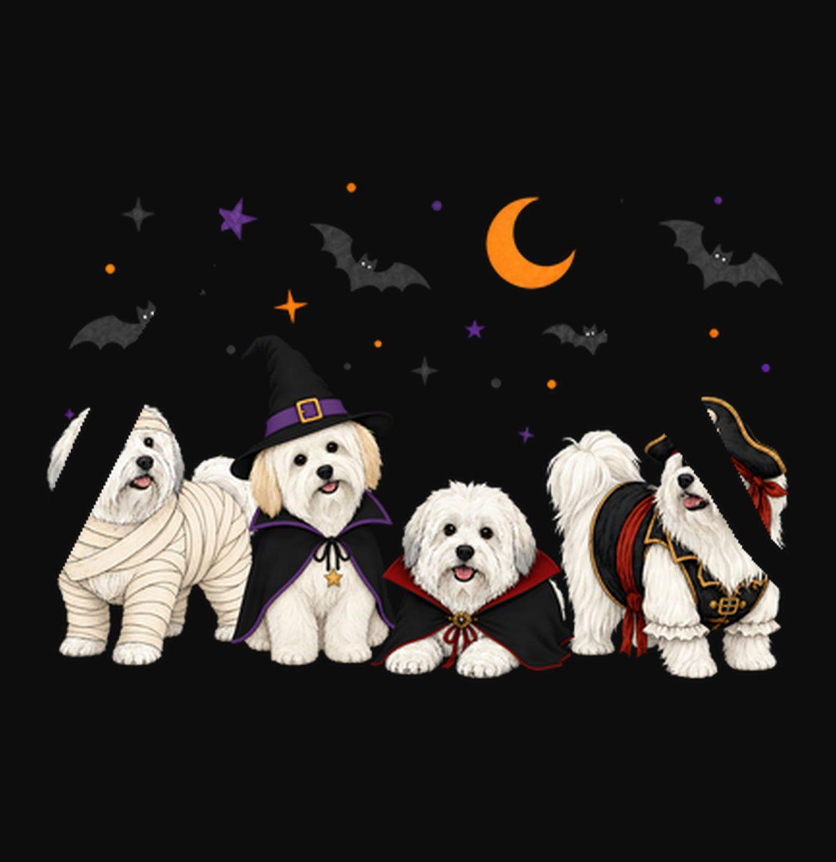 Coton de Tulear Halloween Lineup - Adult Unisex Hoodie