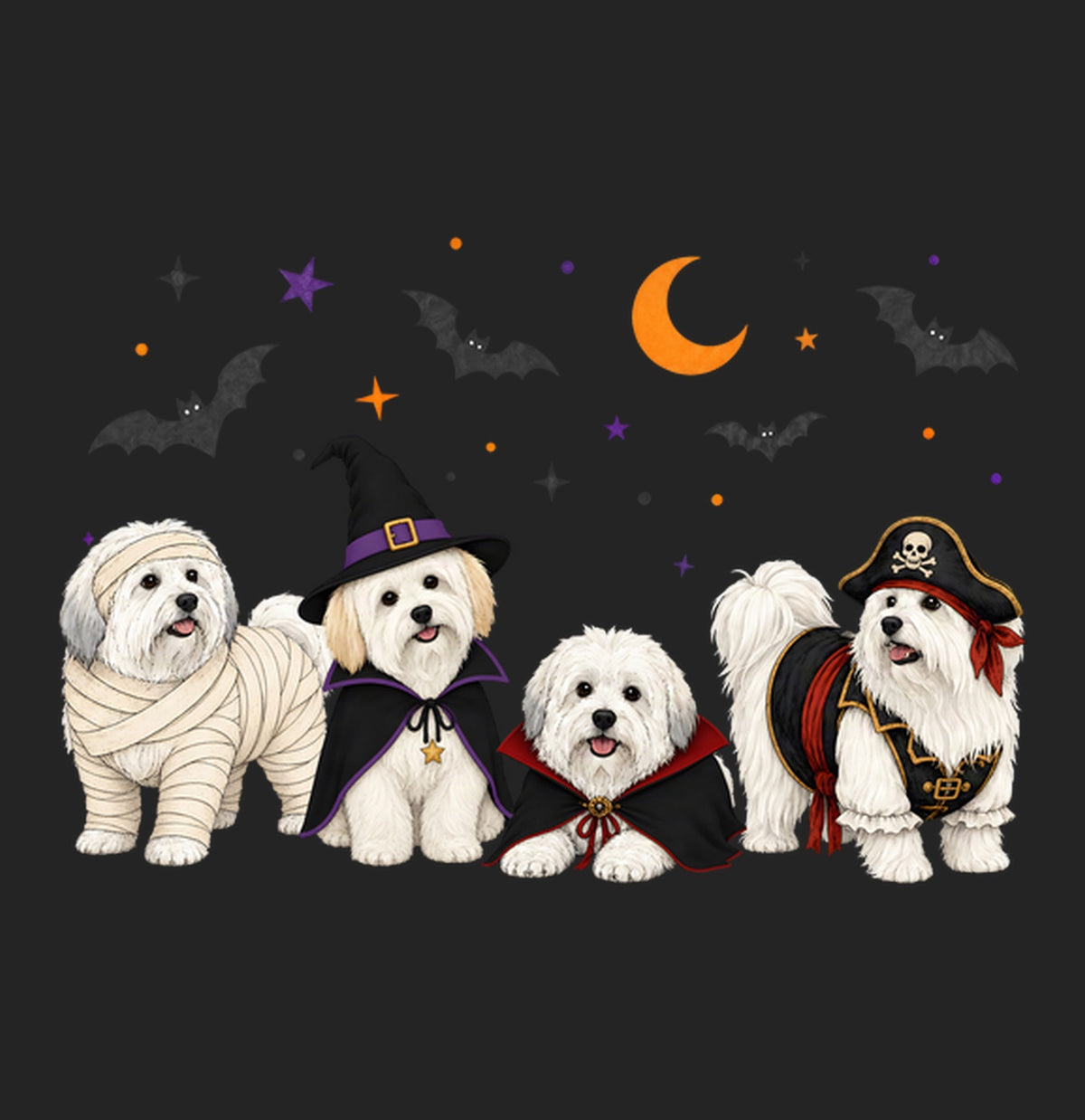 Coton de Tulear Halloween Lineup - Women's Tri-Blend T-Shirt