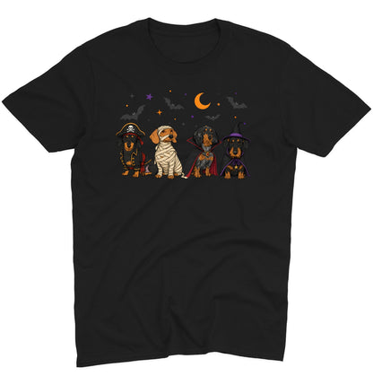 Dachshunds Halloween Lineup - Adult Unisex T-Shirt