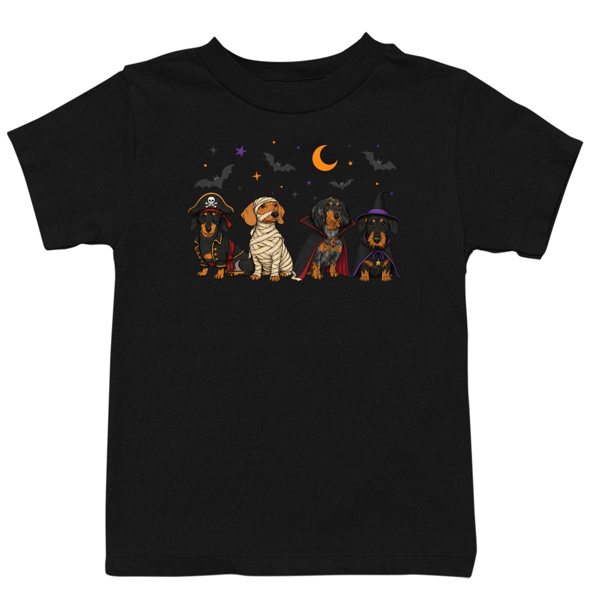 Dachshunds Halloween Lineup - Kids Unisex T-Shirt
