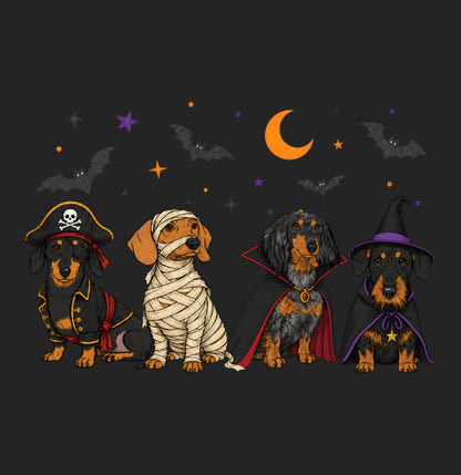 Dachshunds Halloween Lineup - Women's Tri-Blend T-Shirt