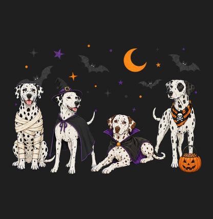 Dalmatian Halloween Lineup - Adult Tri-Blend T-Shirt