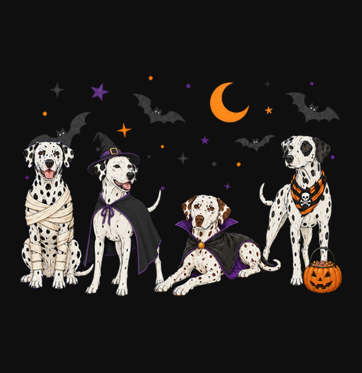 Dalmatian Halloween Lineup - Adult Unisex Crewneck Sweatshirt