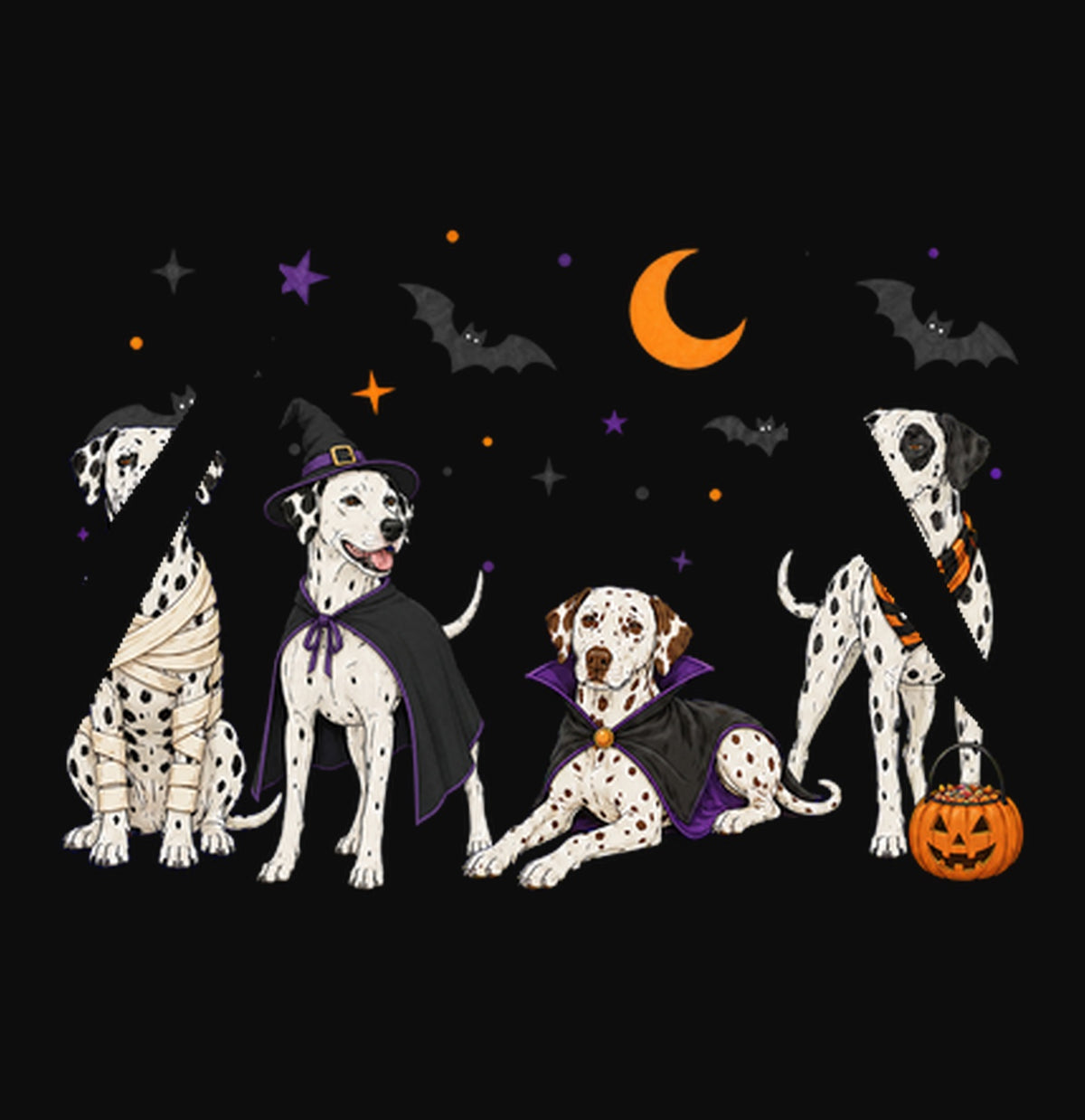 Dalmatian Halloween Lineup - Adult Unisex Hoodie