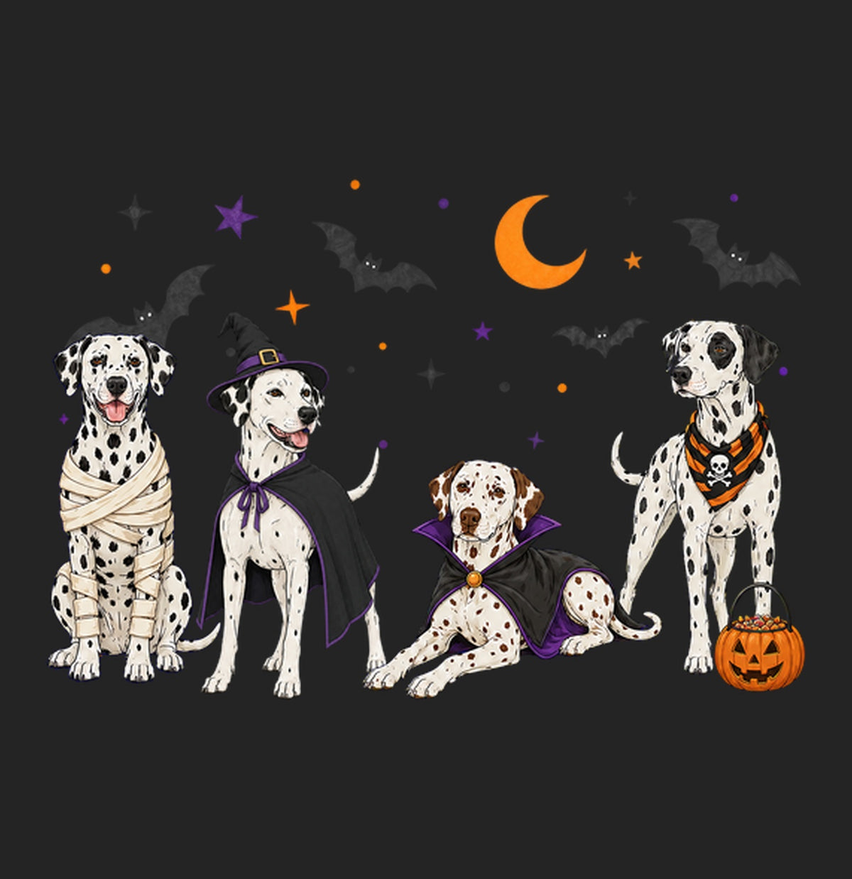 Dalmatian Halloween Lineup - Women's Tri-Blend T-Shirt