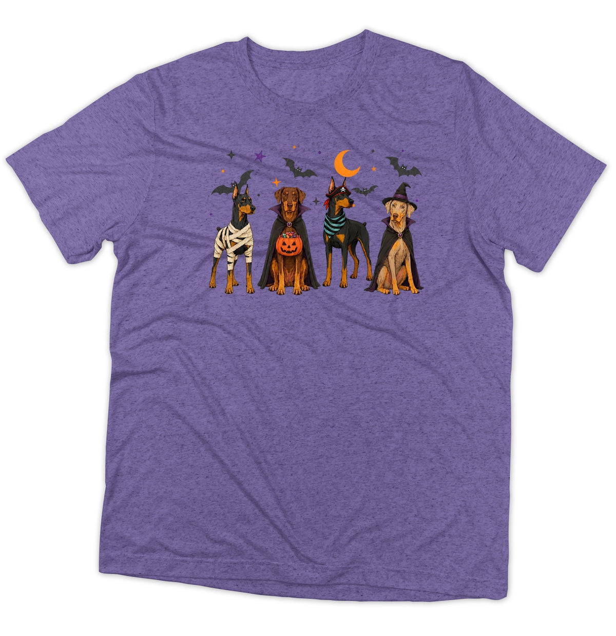 Doberman Pinscher Halloween Lineup - Adult Tri-Blend T-Shirt