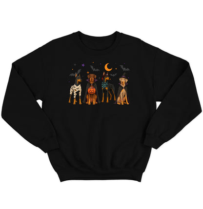 Doberman Pinscher Halloween Lineup - Adult Unisex Crewneck Sweatshirt