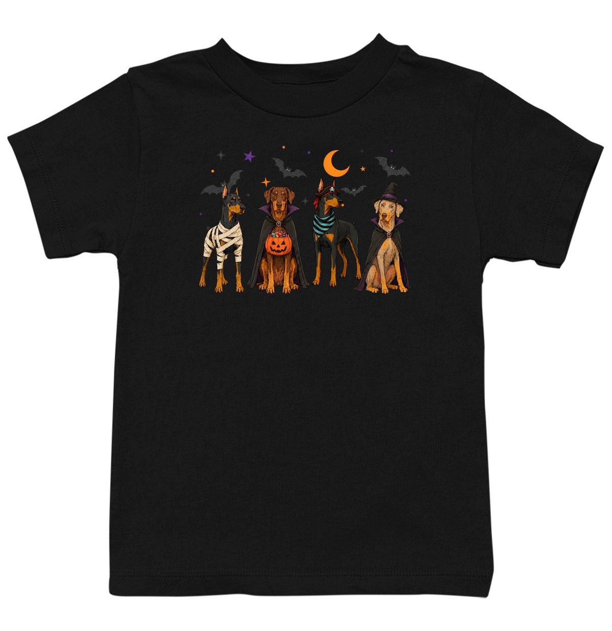 Doberman Pinscher Halloween Lineup - Kids Unisex T-Shirt