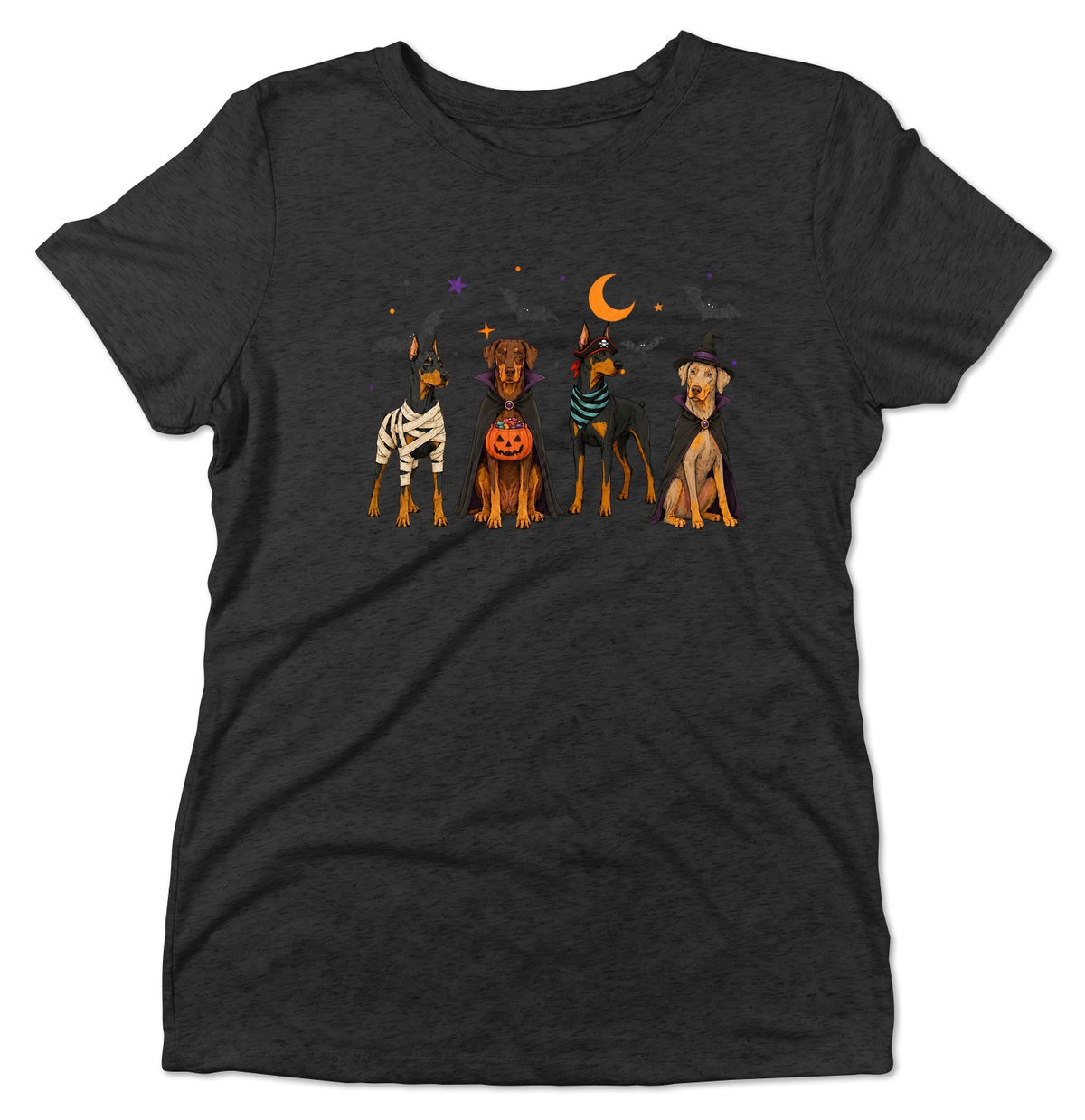 Doberman Pinscher Halloween Lineup - Women's Tri-Blend T-Shirt