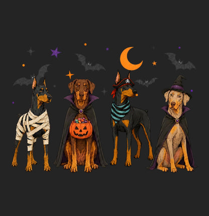 Doberman Pinscher Halloween Lineup - Women's Tri-Blend T-Shirt