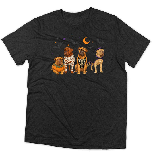 Dogue de Bordeaux Halloween Lineup - Adult Tri-Blend T-Shirt
