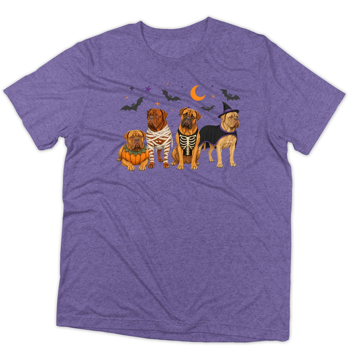 Dogue de Bordeaux Halloween Lineup - Adult Tri-Blend T-Shirt