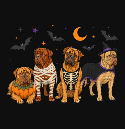Dogue de Bordeaux Halloween Lineup - Adult Unisex Crewneck Sweatshirt