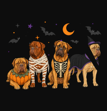 Dogue de Bordeaux Halloween Lineup - Adult Unisex Hoodie