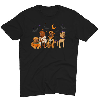 Dogue de Bordeaux Halloween Lineup - Adult Unisex T-Shirt