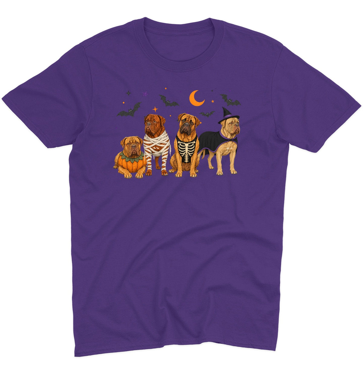 Dogue de Bordeaux Halloween Lineup - Adult Unisex T-Shirt